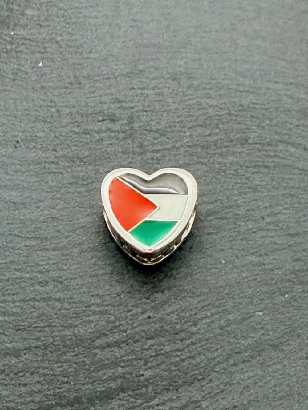 Pandora Palestine Flag Heart Charm Sterling Silver Jewelry